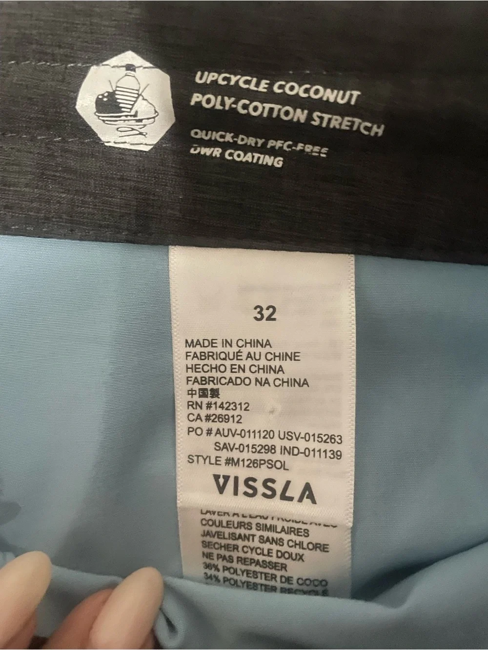 Vissla Pale Blue Elastic-Waist Swim Shorts